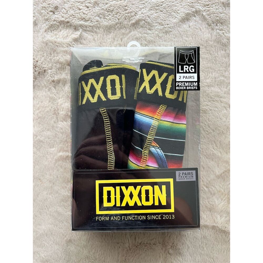 DIXXON Men's Boxer Briefs 2 Pack Size L Multicolor Striped Underwear